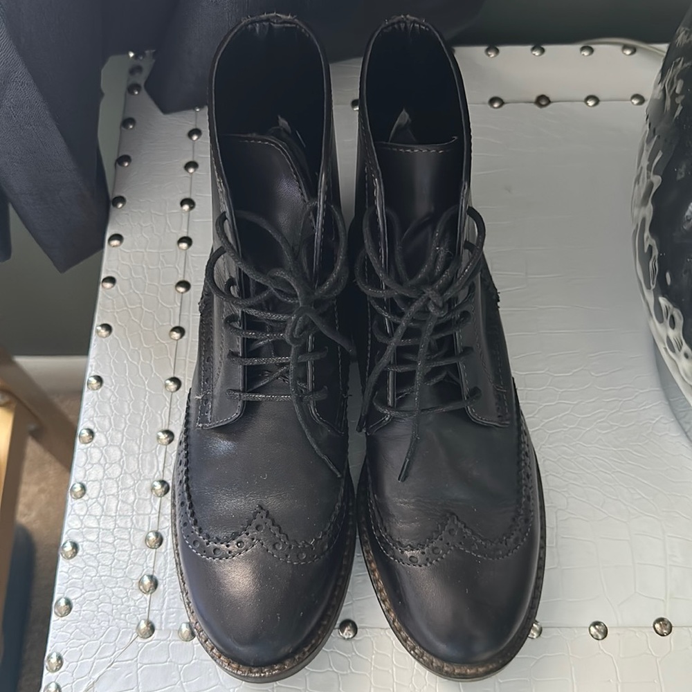 Barneys New York Oxford leather boots